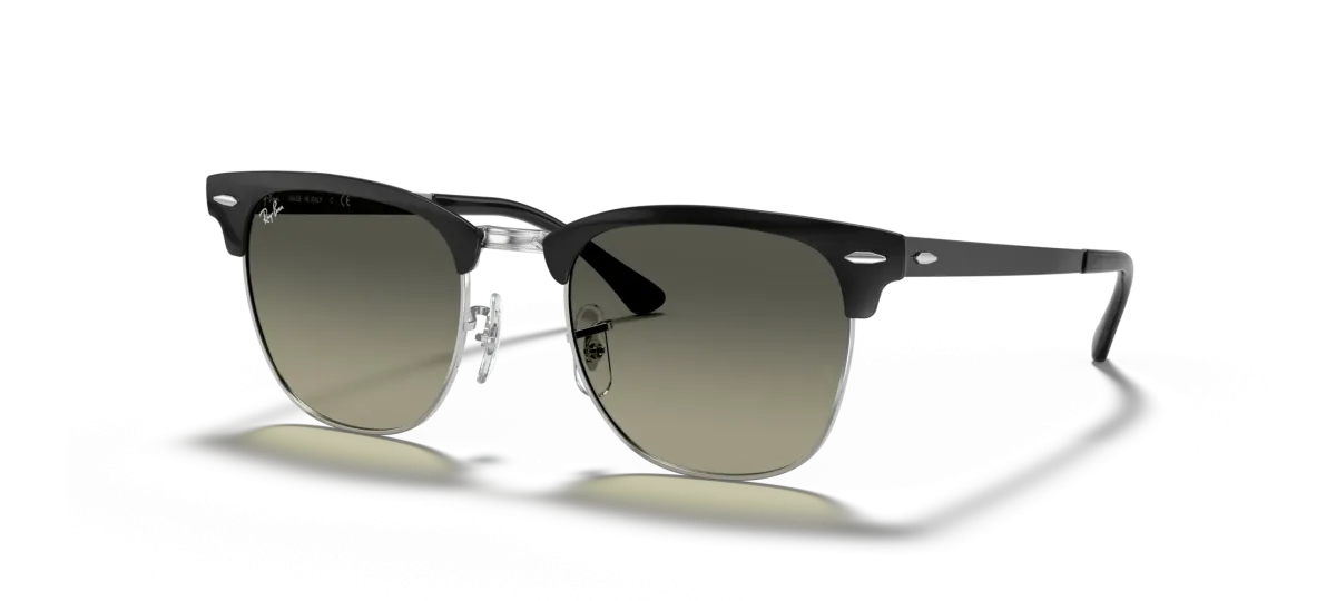 Ray-Ban RB3716 Clubmaster 51 - Preto e Prata - 900471